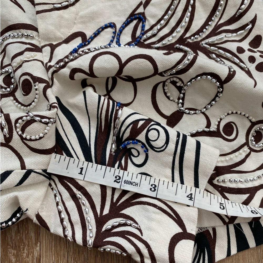 Zara High Waist 28 Ecru Print 100% Cotton Jewel Embroidered Shorts Small - Picture 13 of 16